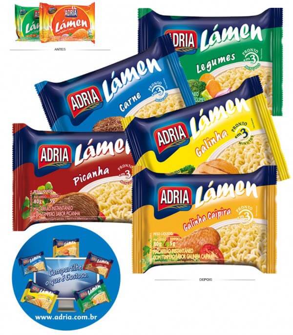 Linha Lámen da Adria em nova embalagem
